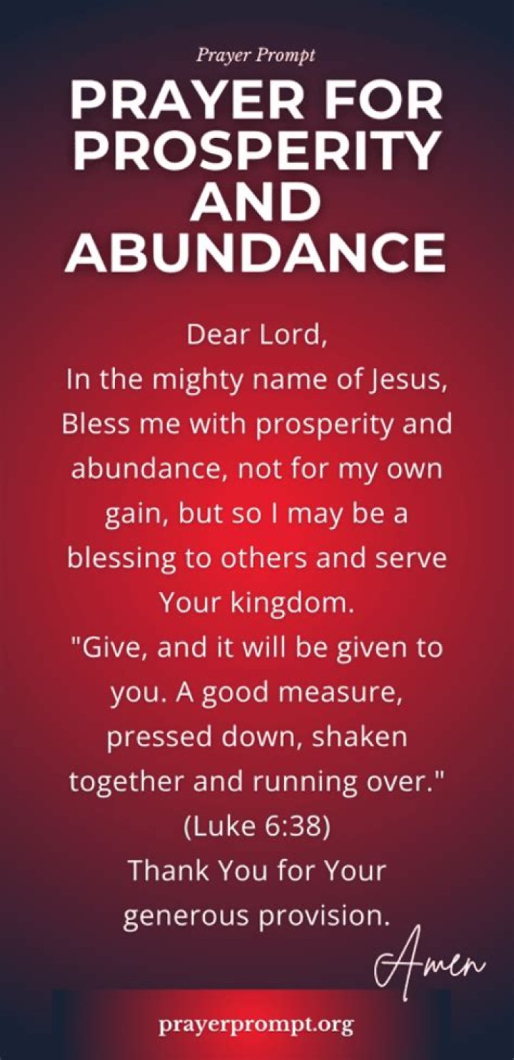 Prayer for prosperity and health