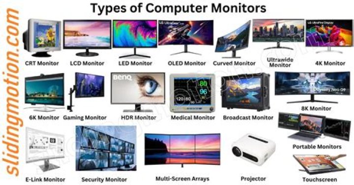 What are the 3 different types of monitors for computers?