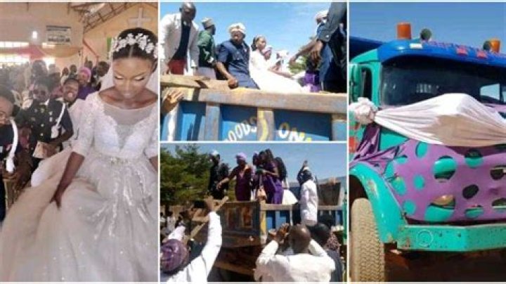 Comedian MC DDK and His Wife Cause Commotion Online As They Arrive at Their Wedding Venue in a Big Truck