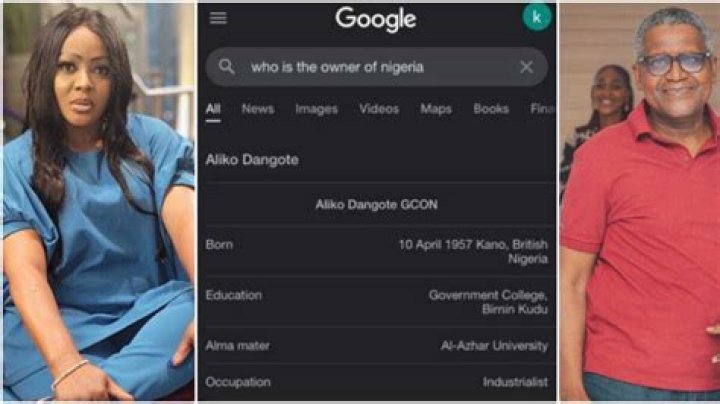Google Search Reveals Billionaire Aliko Dangote Is the Owner of Nigeria, Comedian Helen Paul Reacts