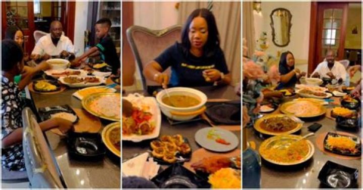 “That Maid Standing Is Also Human”: Reactions As Obi Cubana’s Wife Shows Off Lavish and Luxurious Easter Feast