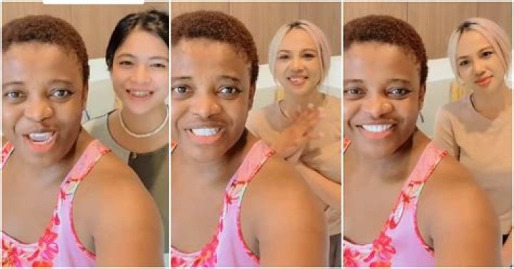 "She's So Beautiful": Nigerian Lady Employs Fine 35-Year-Old Oyinbo Lady as Housemaid, Flaunts Her in Video