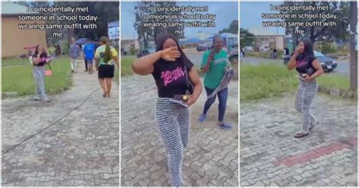"Who Noticed They Both Look Alike?" Nigerian Lady Finds Woman Wearing Same Clothes as Hers at School