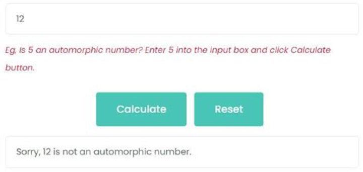 Automorphic Number Calculator