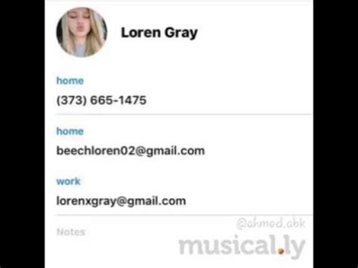 Loren Gray Phone Number WhatsApp Number Contact Number Mobile