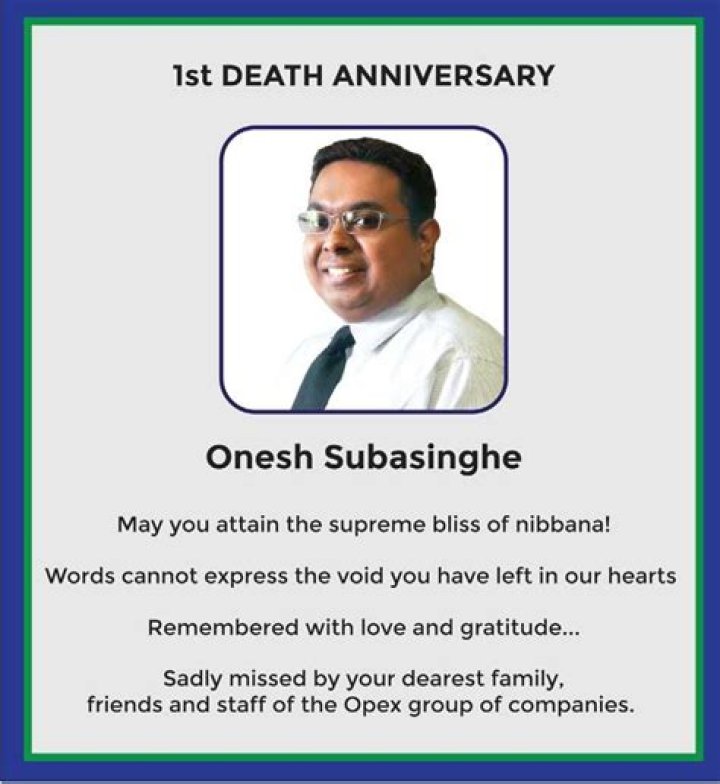 Onesh Subasinghe Net Worth: Death Cause And Obituary