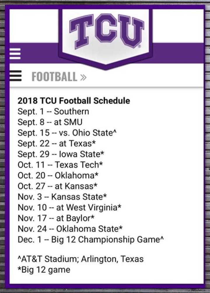 2023 TCU Football Schedule | College Football Network